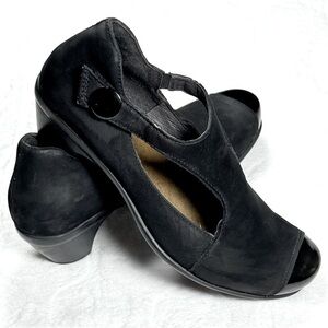 Naot Womens Black Leather T Strap Mary Jane Pumps Low Heel Comfort Shoes 9